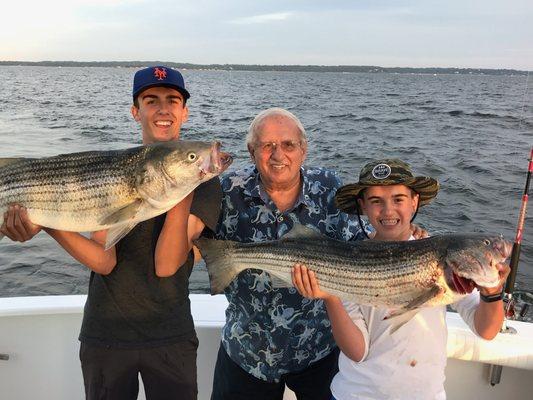 Couple Nice Stripers From The Grandsons and Grandfather Trio