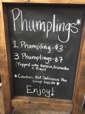 Phumplings menu