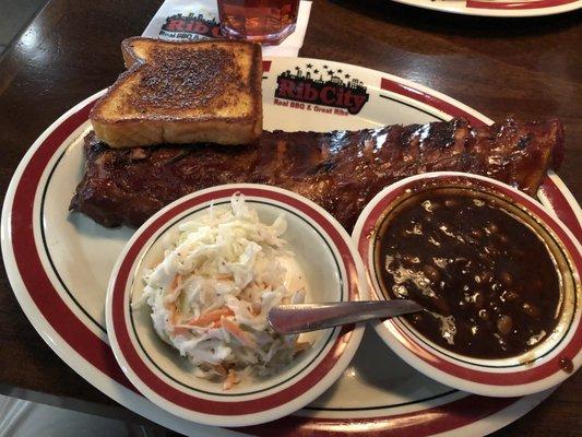 Baby back ribs with Coleslaw and BBQ Beans!