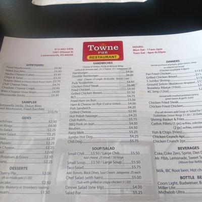 The menu to browse through...plus they have tator tots!!