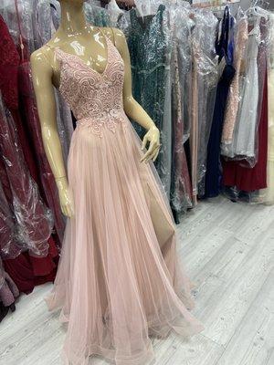 Blush Pink Bridesmaid; Prom Dress