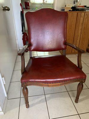 Antique chair that needed new padding. Beautiful job.