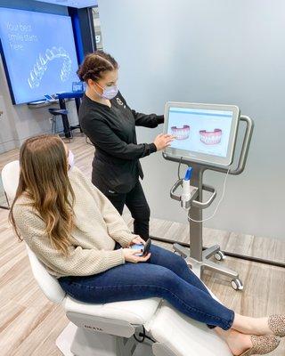 See your new smile instantly with the iTero simulation scanner only at the NVO Invisalign Studio.