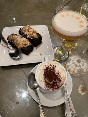 Gluten free tiramisu, chocolate dessert w coconut & Express Pineapple Martini