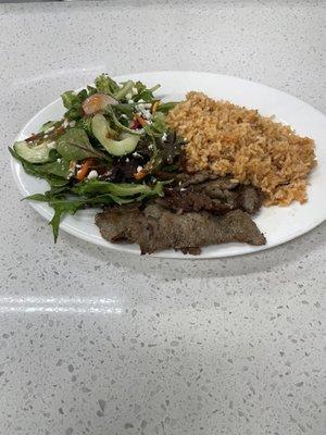 Lamb w/ rice & salad