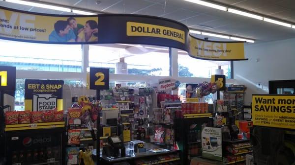 The front counters of Dollar General