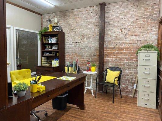 Our Owner Danelle's Yellow Office