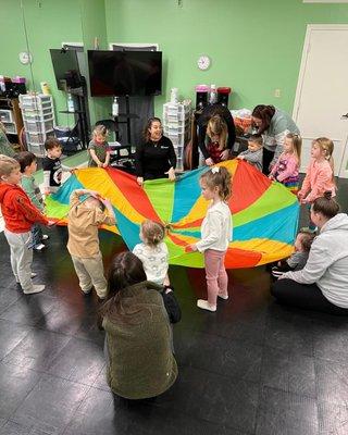 Parachute is always a hit at Toddler Music class.