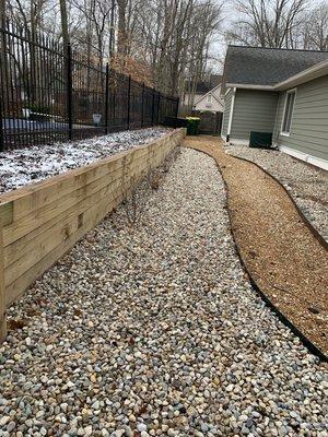 Retaining wall and rock installation