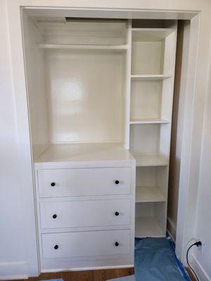 Closet Built-in with drawers, shelves and changing table