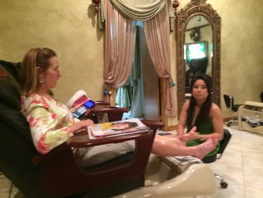 Hot stone pedicure at Christine's. ahhh....