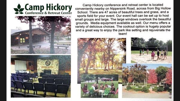 Camp Hickory is a great place to host your corporate picnic or staff business lunches!