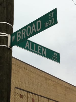 Located on the corner of Broad & Allen