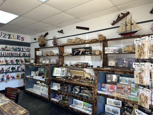 A view from the inside of our hobby shop.