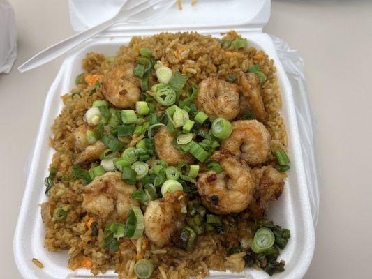 Large shrimp fried rice