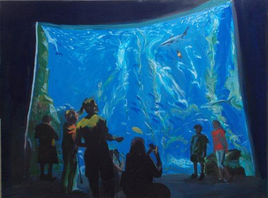 Carol Colin, "At the Aquarium", oil on canvas, 30" x 40", 2015.