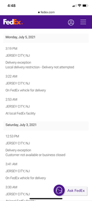 I called customer service today in the morning since I received a text indicating the delivery and as you see by 3:19 the "system" cancelled