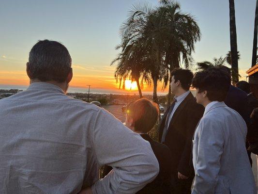 Looking at the sunset from the pavilion