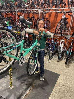 Robert working on my new bike!