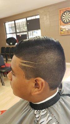 Classic haircut with design