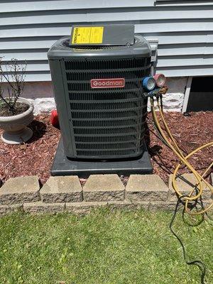 New A/C outdoor condenser