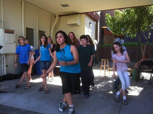 Rehearsing with choreographer Anakarina Sanchez