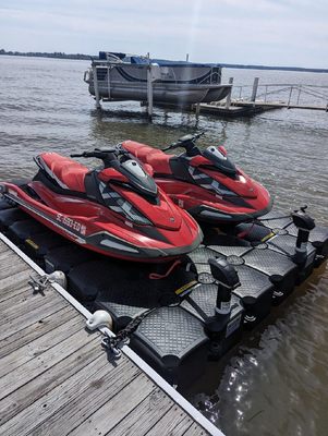 Newberry Jet Dock installed this double Jetdock Jet Ski float lift on Lake Murray