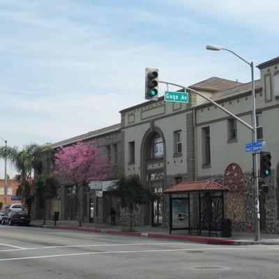 Parking entrance on Gage Ave.