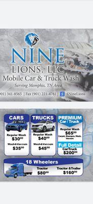 Nine Lions Mobile Car and Truck Wash