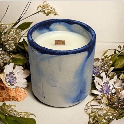 These beautiful, fragrant filled cement vessel candles can add luxury to any occasion!!