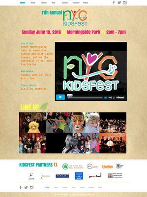 Website design for NYC Kids Fest