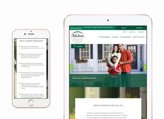 Mobile friendly website design for settlement company.