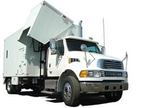 Our secure trucks can shred 6000 pounds of paper an hour