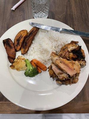 Tobago Roast Chicken with Vegetables Dinner - delicious