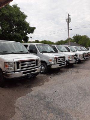 Our fleet of 12 and 15 passenger vans are ready for family road trips, church events, school functions, and corporate events!