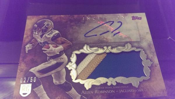 Card IAJP-AR #02/50 Jersey AUTOGRAPHED Allen Robinson, Jacksonville Jaguars 1st Year Rookie Wide Receiver from Penn State