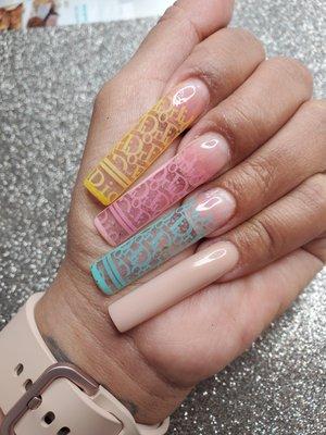 "Dior me baby" XXL square tapper acrylic fullset.