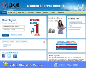 Web Design Portfolio Item - Los Angeles Medical Company - http://jobs.mediscan.net/