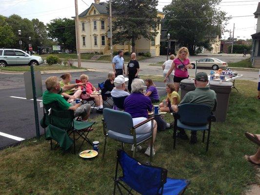 Fellowship is an important part of First Pres life. Hot dog cookout in front of the church.