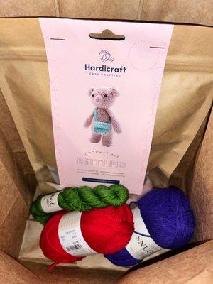 Mothers Day shopping! Crochet kit and some yarn.