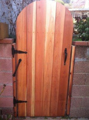 T & G redwood fence door