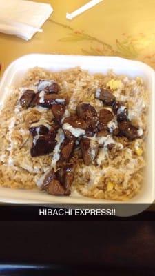 Steak Express Rice Bowl with white sauce