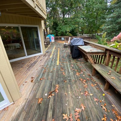 Before - Wood Desk Power Wash