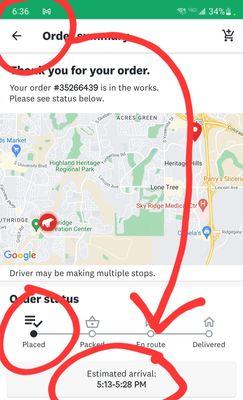 Notice the times... and order status