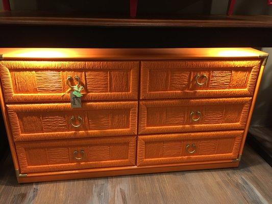 sold! high gloss rattan dresser in high gloss orange