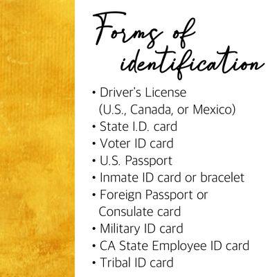 Forms of Identification