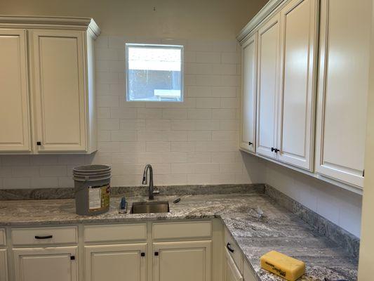 Subway tile backsplash