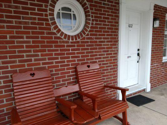 My chairs in front of our room