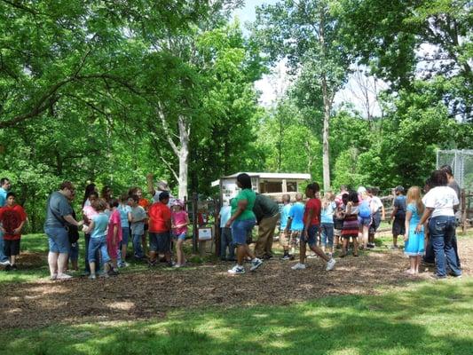 A class of students at Willoughby Farm in Collinsville, IL