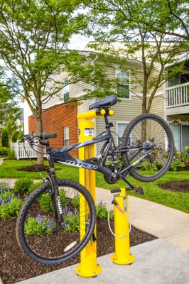 Bicycle racks with repair center